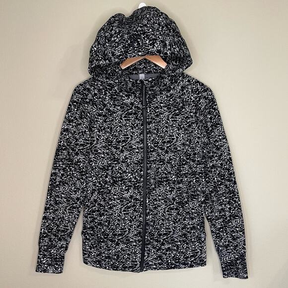 Lululemon Scuba Hoodie Zip Up Jacket IV in Iced Wave White Black / Black 6 - Picture 2 of 11